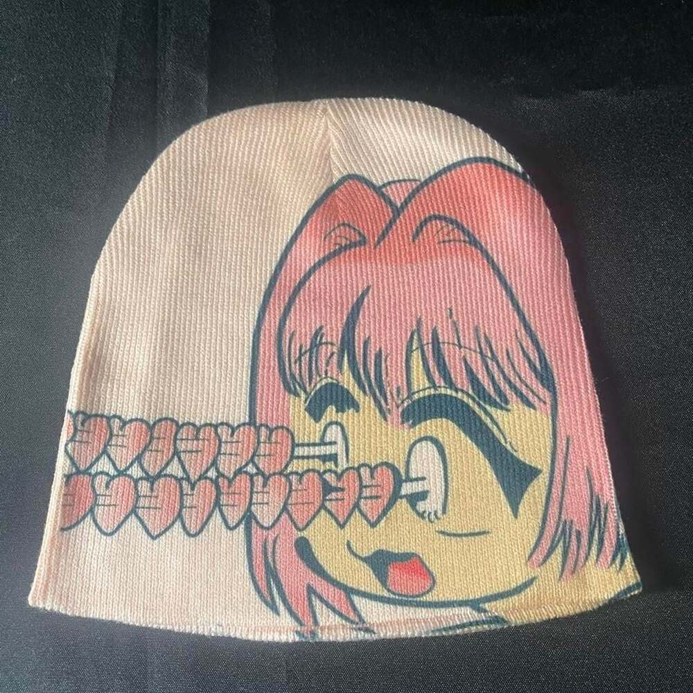 Custom Y2K Heart Eye Beam Graphic Beanie